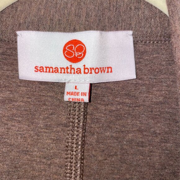 Samantha Brown Women's Modern Moto-style Heathered Brown Jacket Size Large - Picture 4 of 11